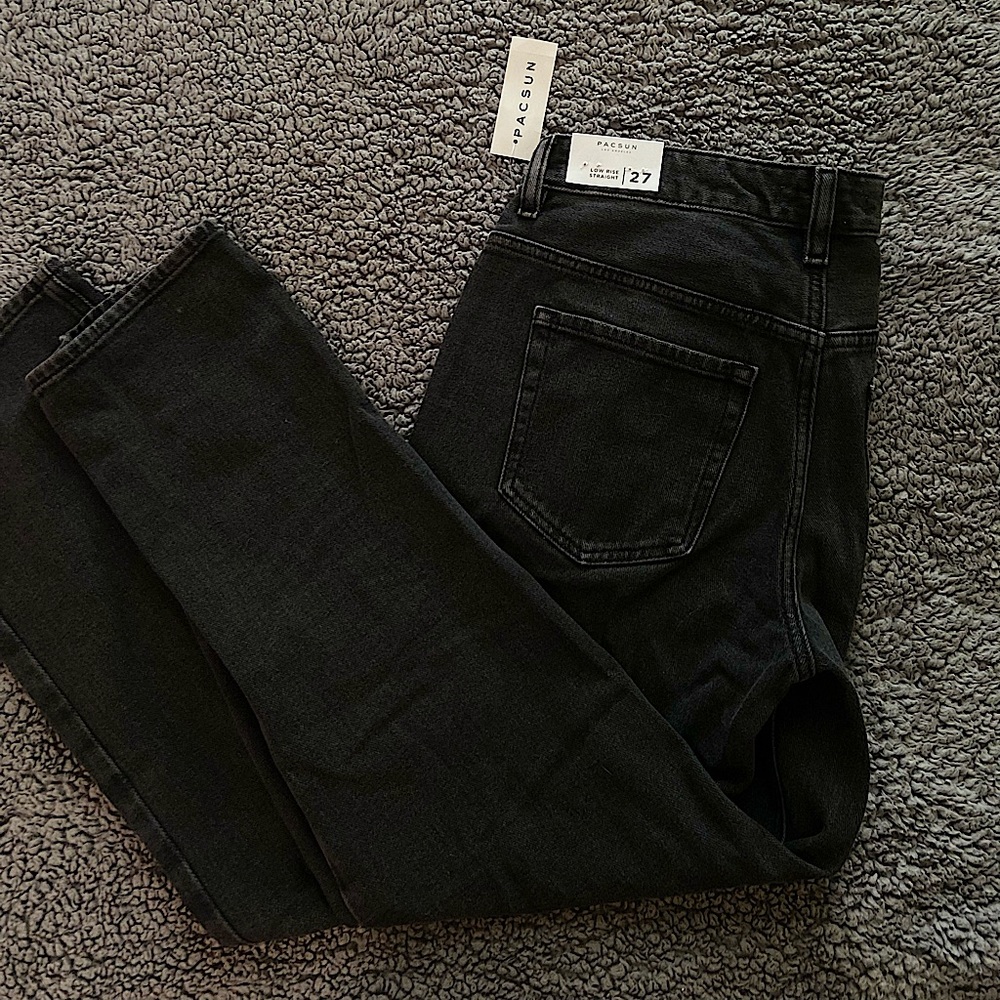 Never Worn Pacsun Low Rise Straight Black Jeans